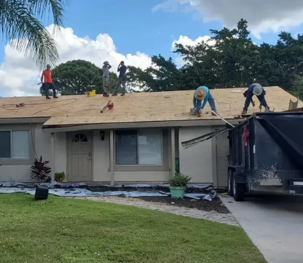 Roof work being carried out on a Fort Pierce homeowner's residence